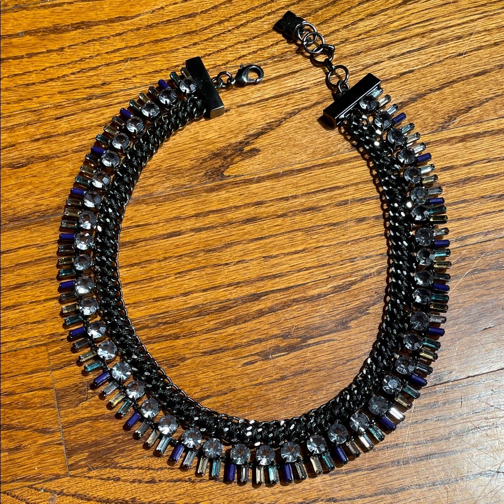 Bcbgmaxazria gunmetal statement necklace
